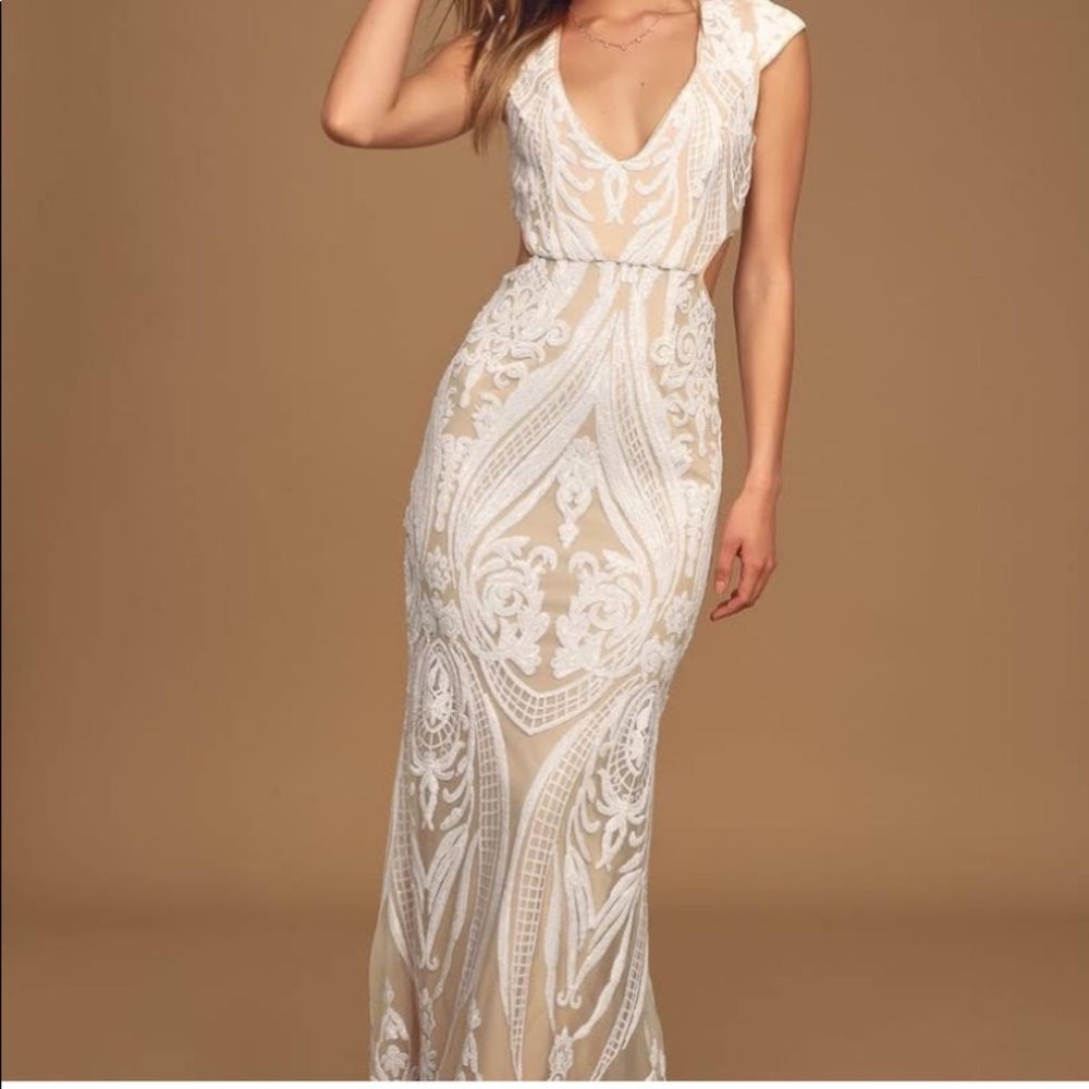 Beautiful lace and sequenced-gown